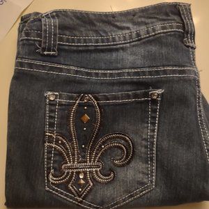 Faded Glory Fleur De Lis Pocket Designs - Size 14A